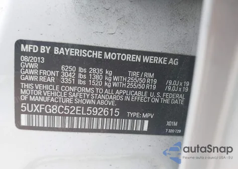 2014 BMW X6 xDrive50I z USA, uszkodzony, nr VIN 5UXFG8C52EL592615